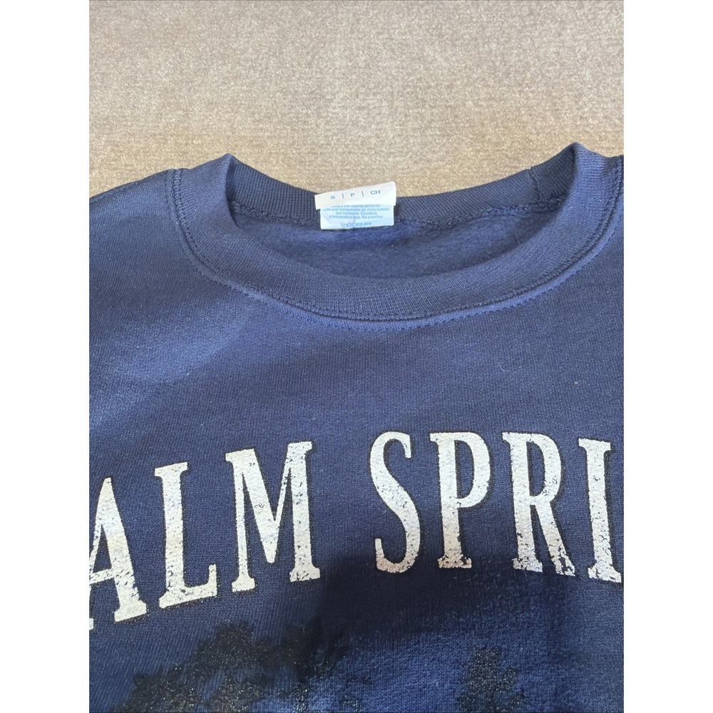 Palm Springs California Blue Pullover Sweater Blue Size Small - Picture 7 of 10